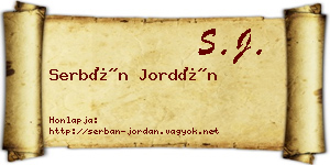 Serbán Jordán névjegykártya